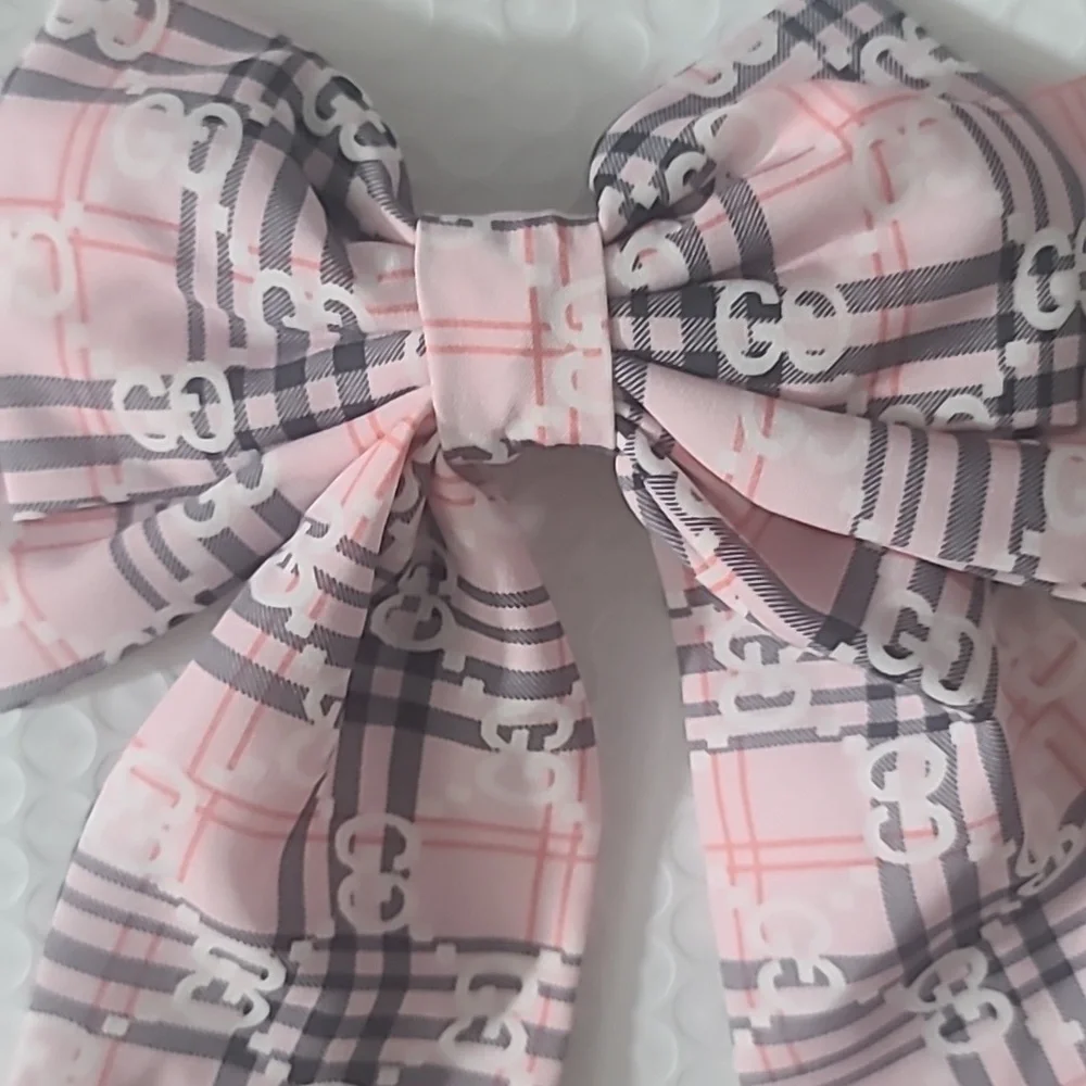 Pink Plaid Kids Hair Bow